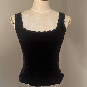 Stretch velvet cami black